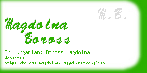 magdolna boross business card